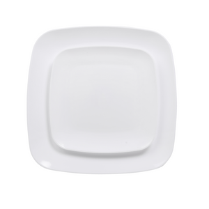 White Beveled Square Plates