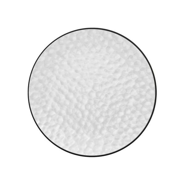 Clear & Black Rim Hammered Plates