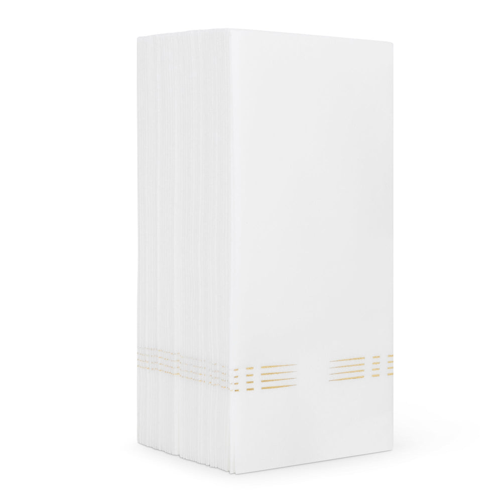 White & Gold Dashed Napkins