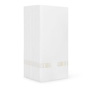 White & Gold Dashed Napkins