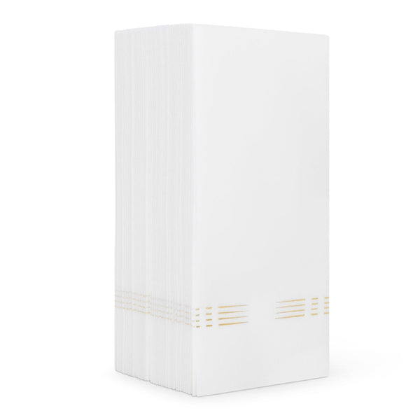 White & Gold Dashed Napkins