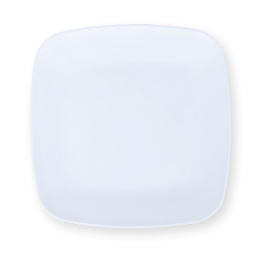 White Beveled Square Salad Plates - Bulk