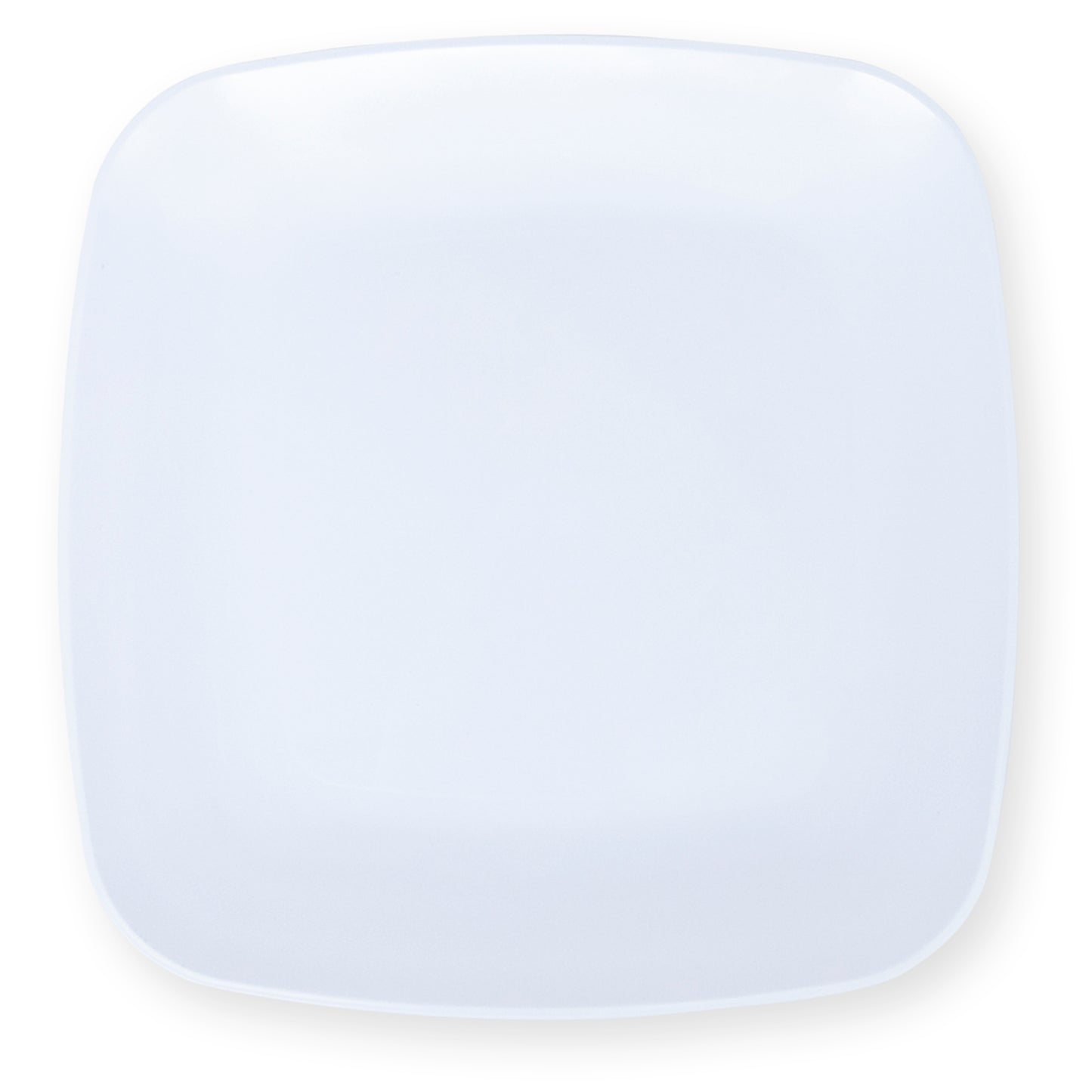 White Beveled Square Dinner Plates - Bulk