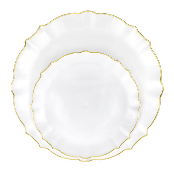 White and Gold Regal Combo Plates