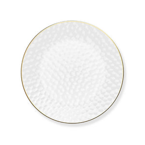 Clear & Gold Rim Hammered Plates