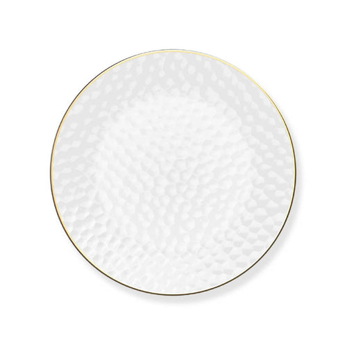 Clear & Gold Rim Hammered Plates