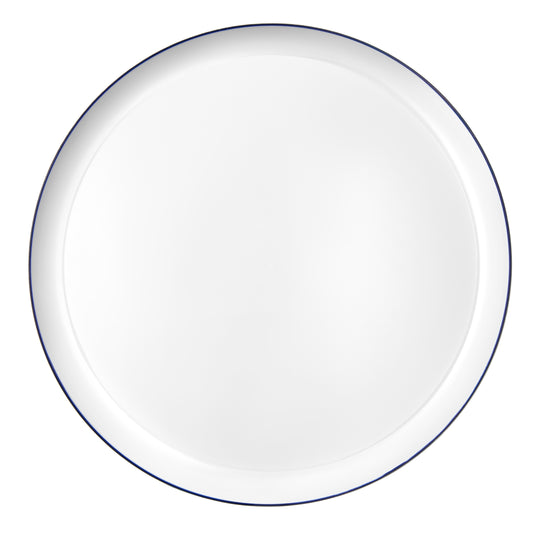 White and Blue Contour Dinner Plates