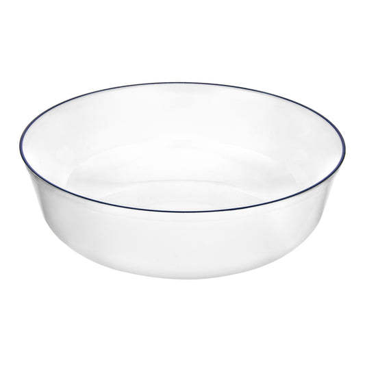 White and Blue Contour Soup Bowls