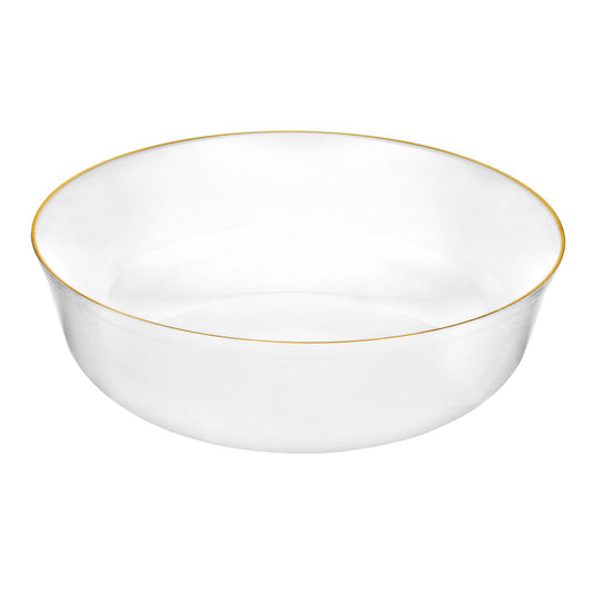 White and Gold Contour Soup Bowls