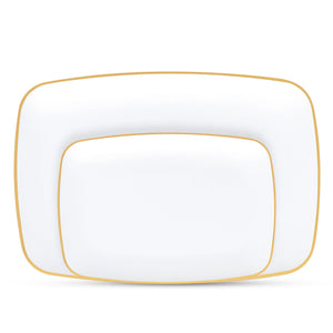 Gilded Pearl Oblong Plates