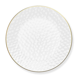Clear & Gold Rim Hammered Plates
