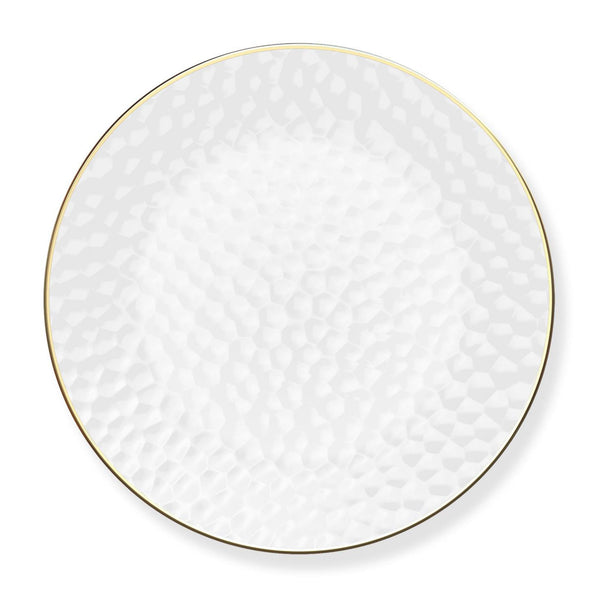 Clear & Gold Rim Hammered Plates