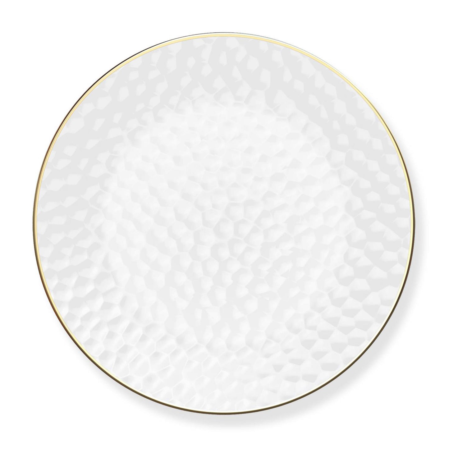 Clear & Gold Rim Hammered Charger Plates