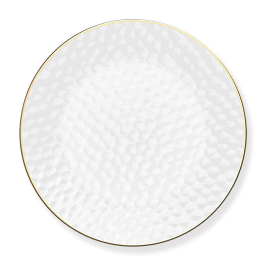 Clear & Gold Rim Hammered Charger Plates