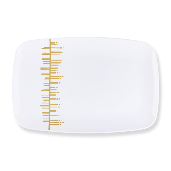 White and Gold Linear Plates