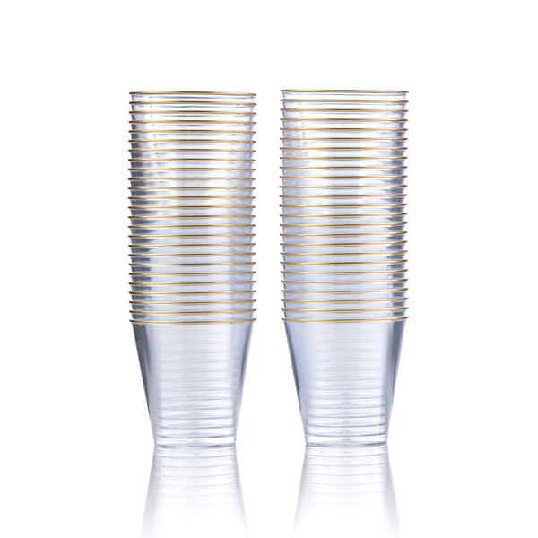 Clear Shot Cups with Gold Rim