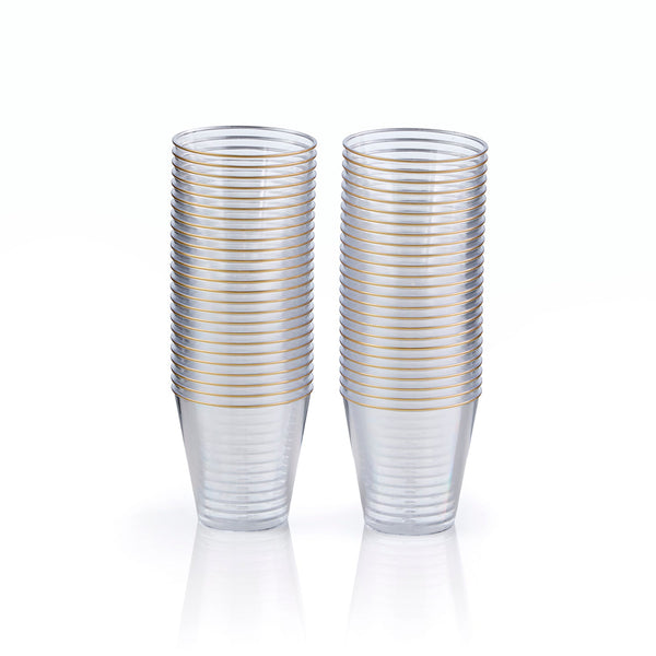 Clear Shot Cups with Gold Rim