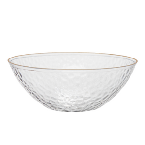 Gold Rim Hammered Large Soup Bowls
