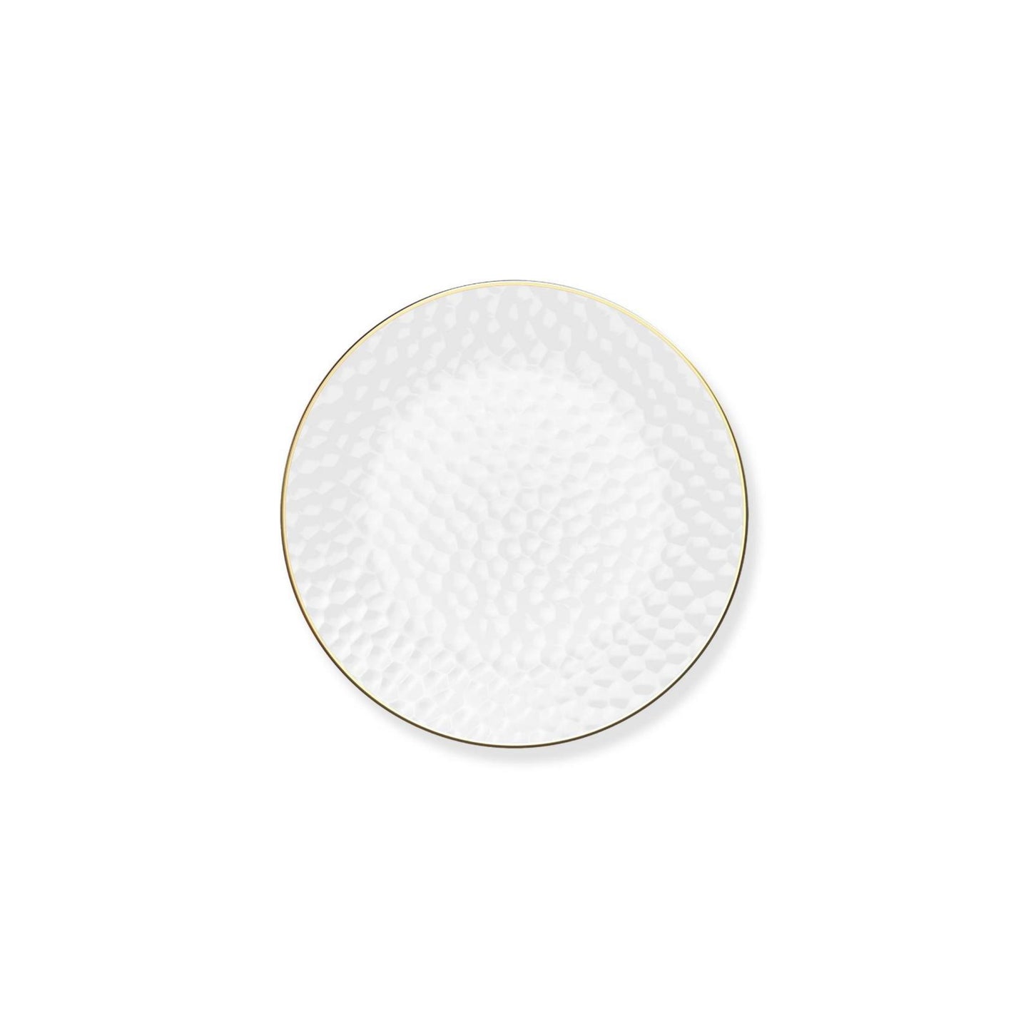 Clear & Gold Rim Hammered Dessert Plates