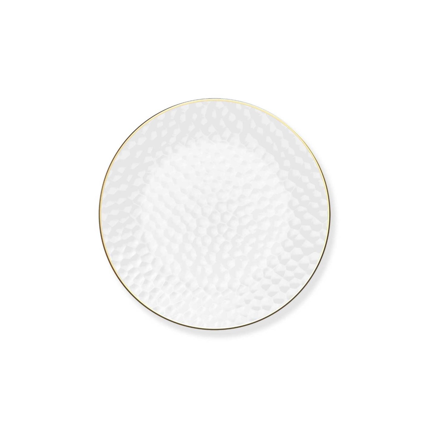 Clear & Gold Rim Hammered Salad Plates