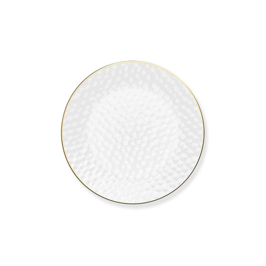 Clear & Gold Rim Hammered Salad Plates