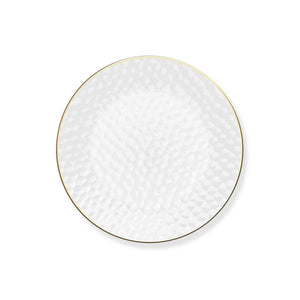 Clear & Gold Rim Hammered Plates