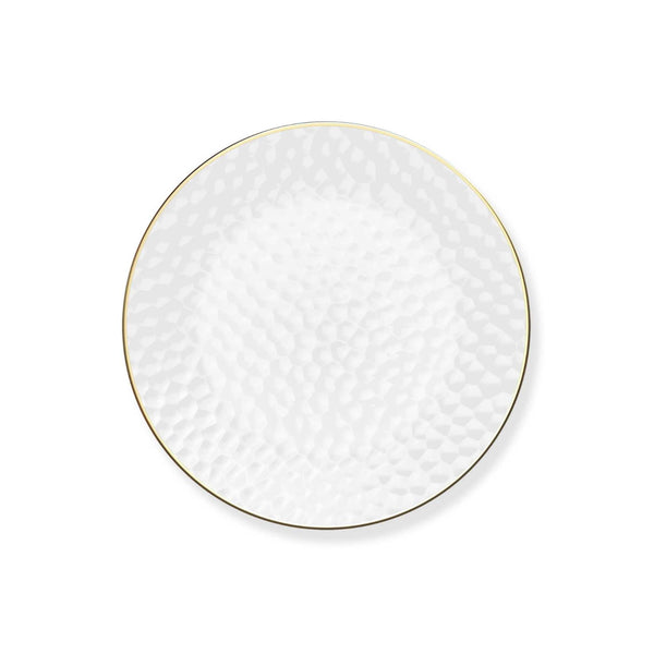 Clear & Gold Rim Hammered Plates