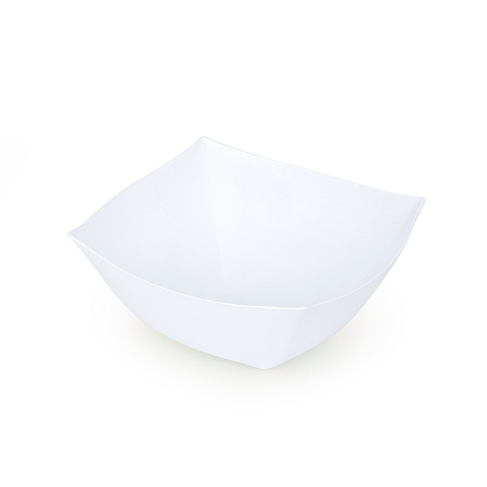 White Beveled Large Soup Bowls