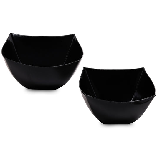 Black Beveled Large Soup Bowls