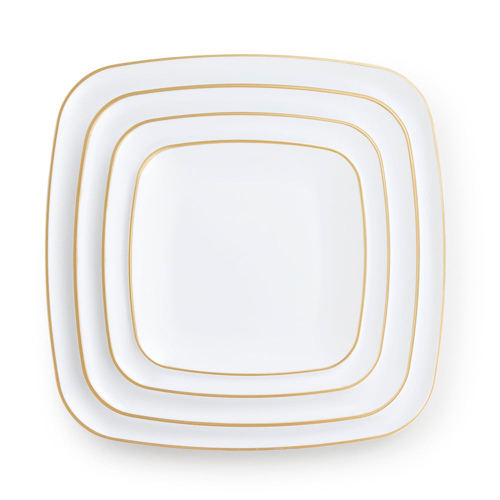 Gilded Pearl Square Plates