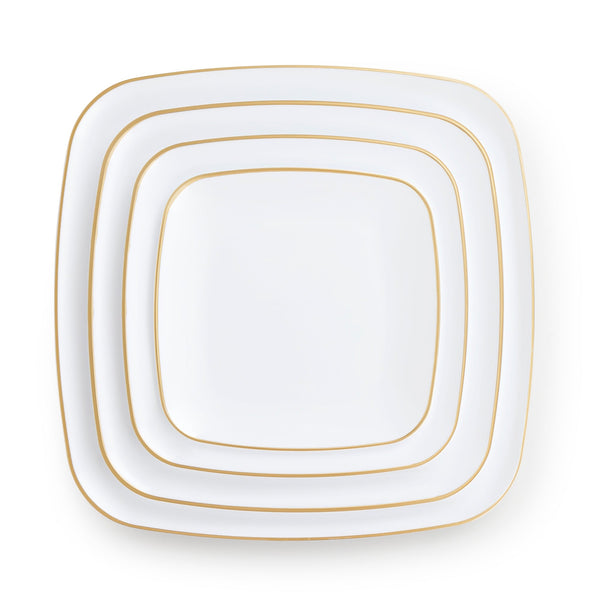 Gilded Pearl Square Plates