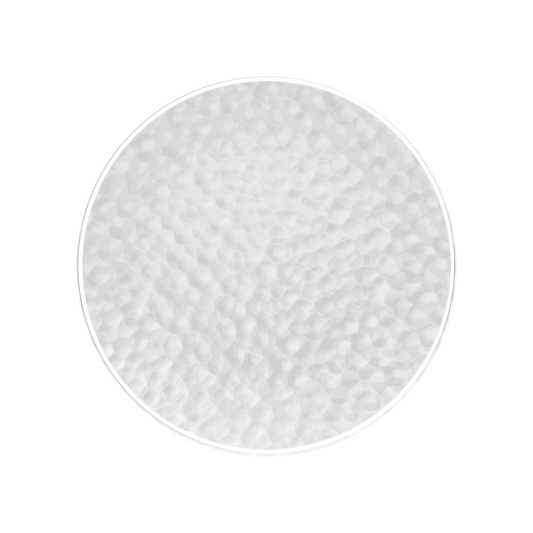 Clear & White Rim Hammered Salad Plates