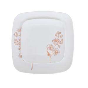 Rose Gold & White Orchid Plates