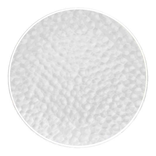 Clear & White Rim Hammered Dinner Plates