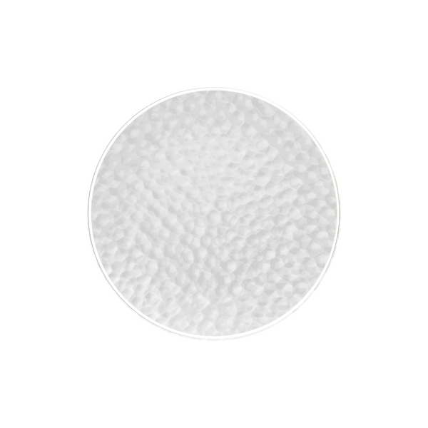 Clear & White Rim Hammered Plates