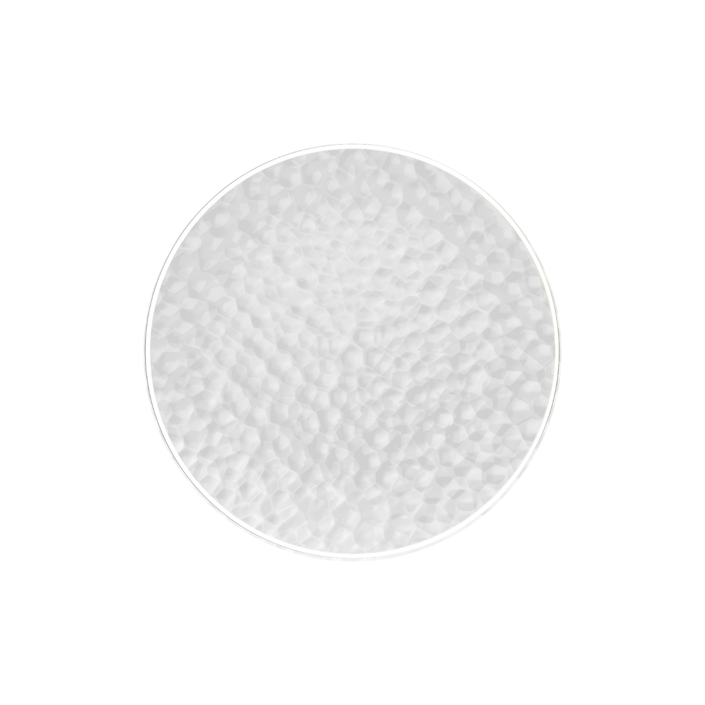 Clear & White Rim Hammered Dessert Plates