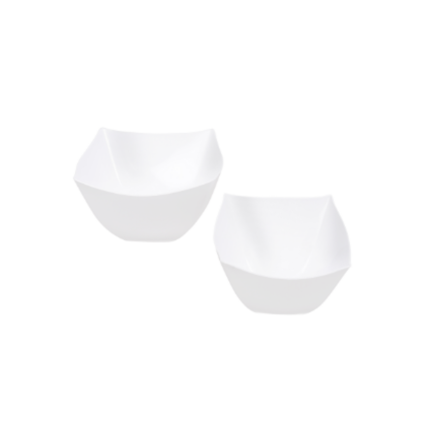 White Beveled Bowls