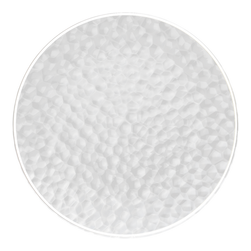 Clear & White Rim Hammered Plates
