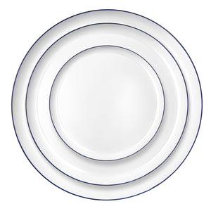 White and Blue Contour Dinner Plates