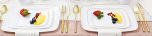 Gilded Pearl Oblong Plates