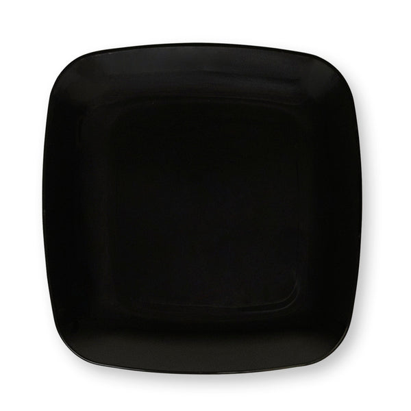 Black Beveled Square Plates