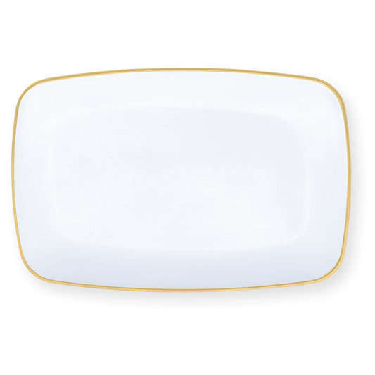 Oblong Gilded Pearl Dinner Plates