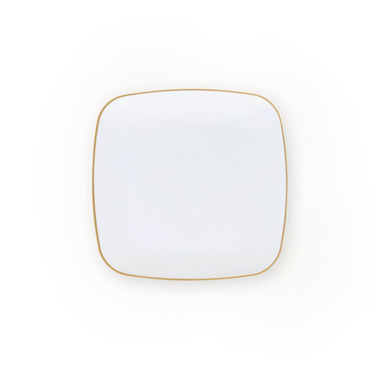 Gilded Pearl Square Dessert Plates