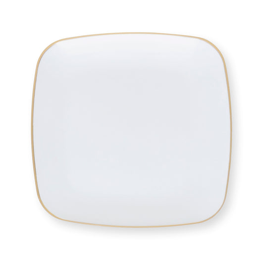 Gilded Pearl Square Appetizer Plates