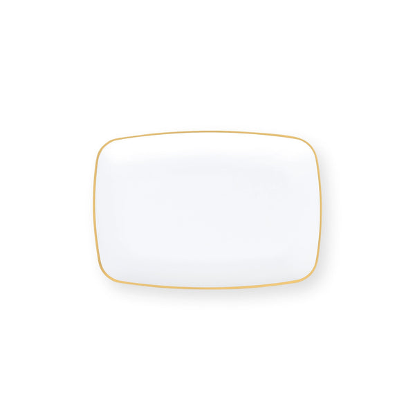 Gilded Pearl Oblong Plates