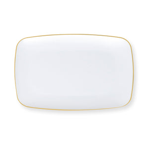 Gilded Pearl Oblong Plates