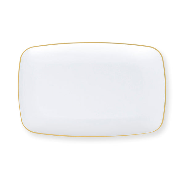 Gilded Pearl Oblong Plates
