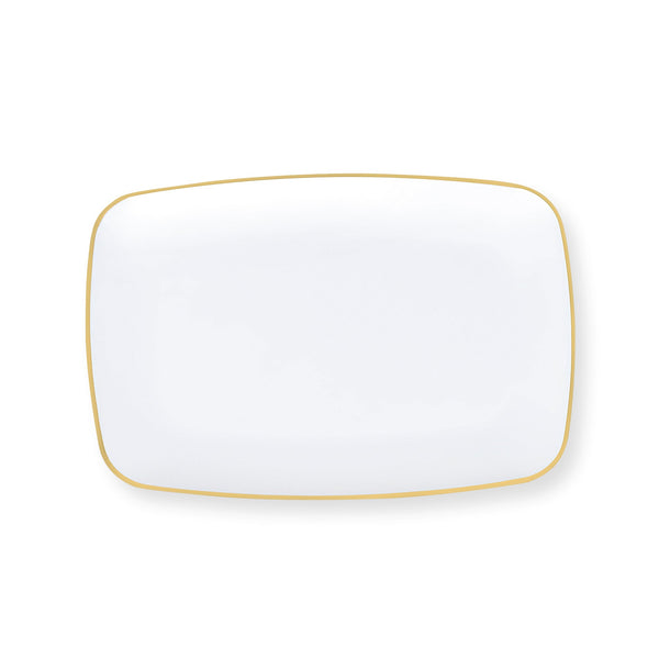 Gilded Pearl Oblong Plates