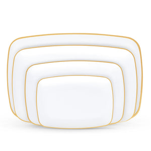 Gilded Pearl Oblong Plates