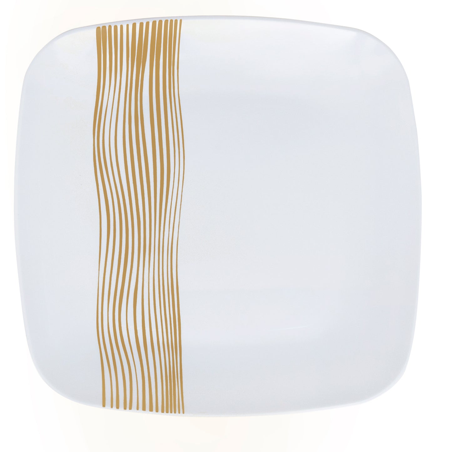 Gold & White Wavelet Dinner Plates